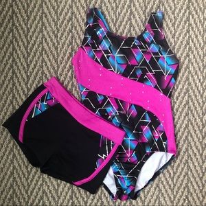 Danskin freestyle leotard and shorts size 6